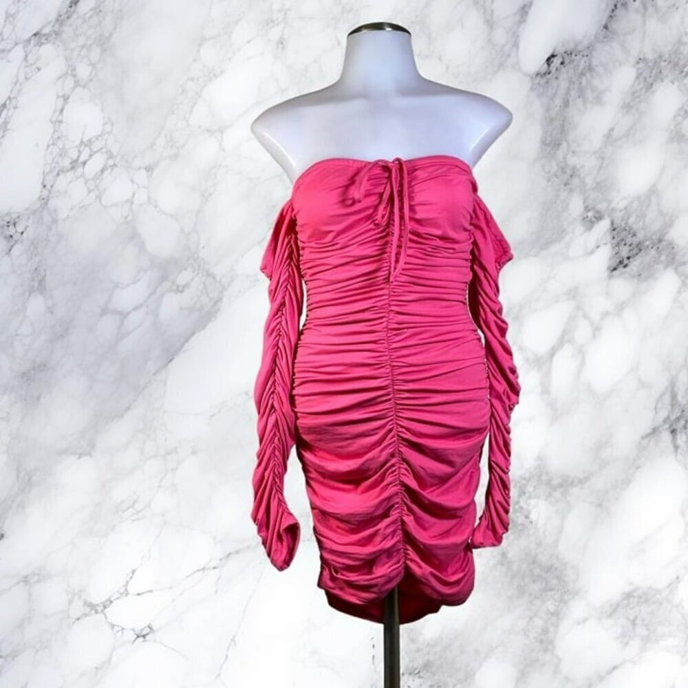 MORE TO COME Shanice Ruched Mini Dress - Pink - Picture 2 of 11